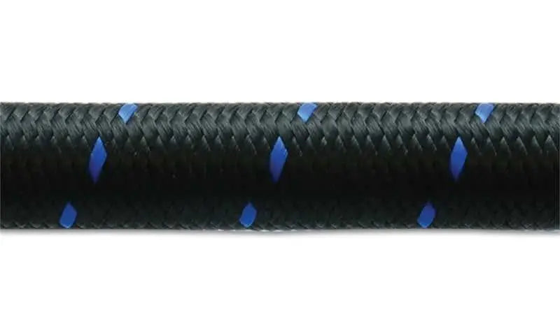 Vibrant -10 AN Two-Tone Black/Blue Nylon Braided Flex Hose (2 foot roll) 11960b
