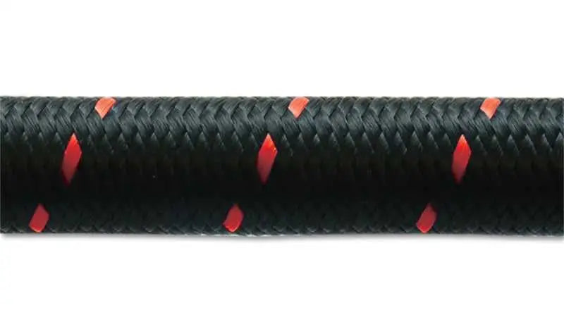 Vibrant -10 AN Two-Tone Black/Red Nylon Braided Flex Hose (20 foot roll) 11980r
