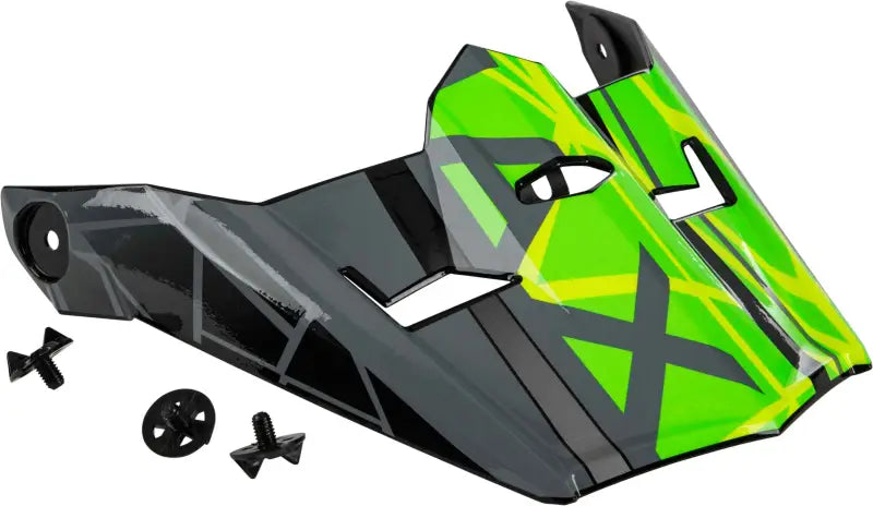 Visor W/Screws Mega Mx 46 Black/Hi Vis/Grey Xs Sm wps-72-3256