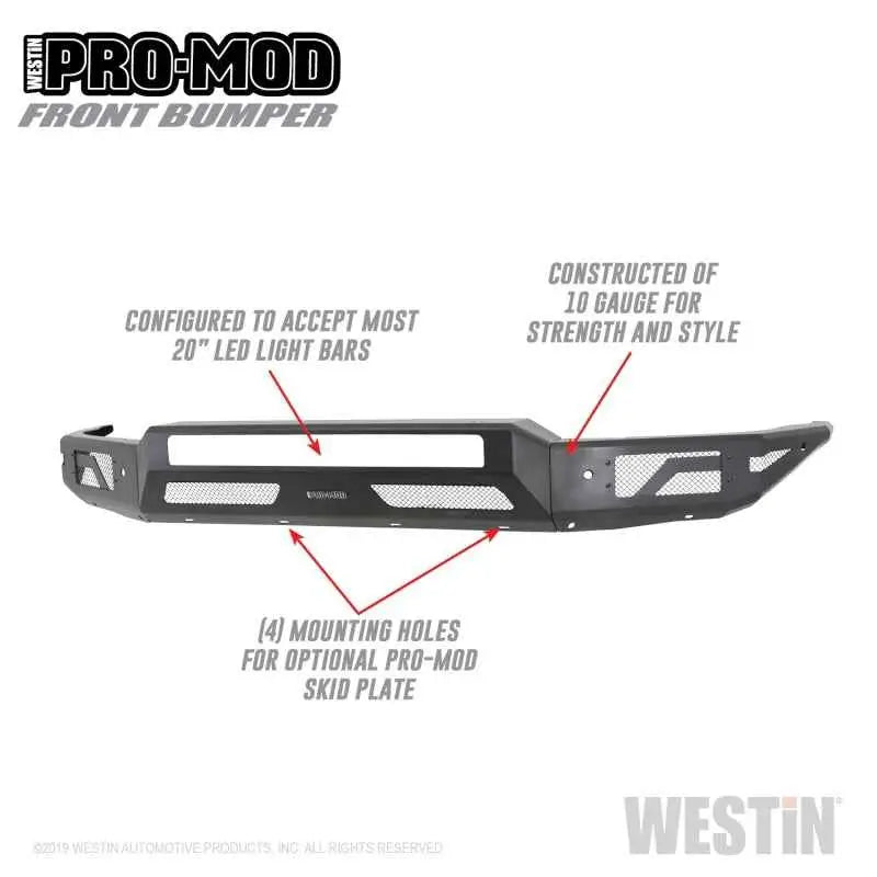 Westin 15-19 Chevrolet Silverado 2500/3500 Pro-Mod Front Bumper - Textured Black 58-41165