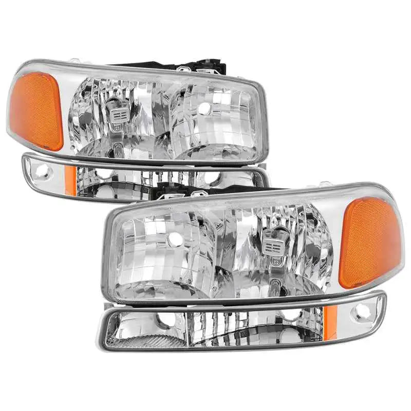 xTune GMC Sierra 99-06 /Yukon 00-06 Crystal Headlights & Bumper Lights - Chrome HD-JH-GS99-AM-SET-C 9037481